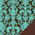 Blue Damask Fleece Fabric