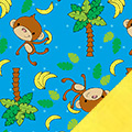 Tossed Monkeys Fleece Fabric