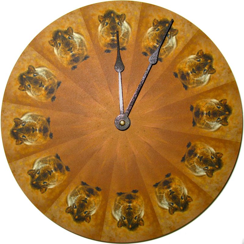 Golden Agouti 10" Guinea Pig Wall Clock