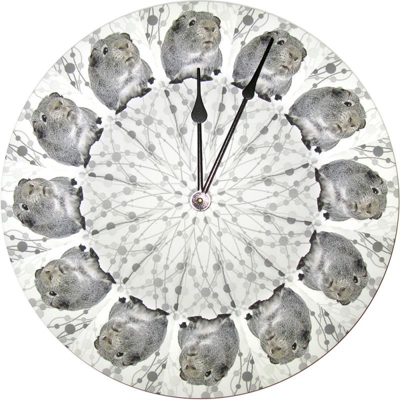 Silver Agouti 10" Guinea Pig Wall Clock