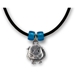 Guinea Pig Pewter Necklace of short-haired guinea pig in blue