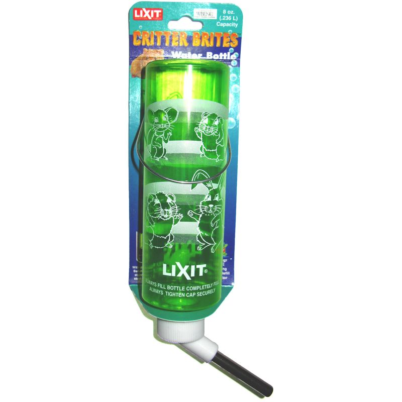 Green 8oz Lixit Water Bottle - Critter Brite