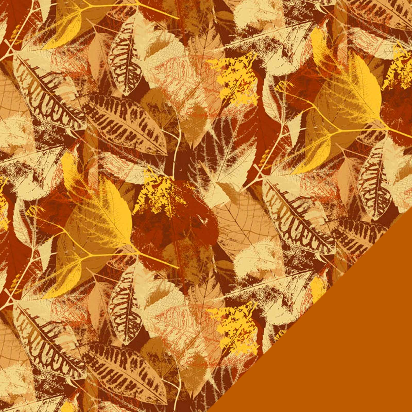 Golden Leaves with Burnt Orange Fleece