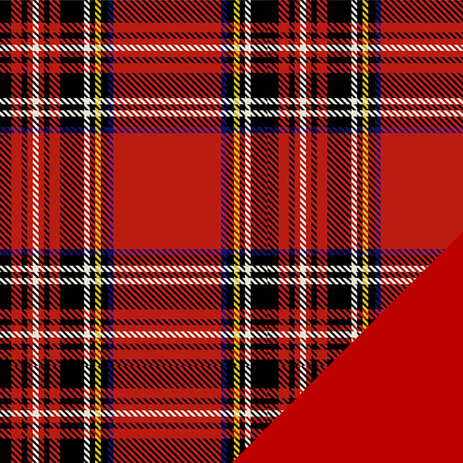 Red Tartan Fleece Fabric with Red