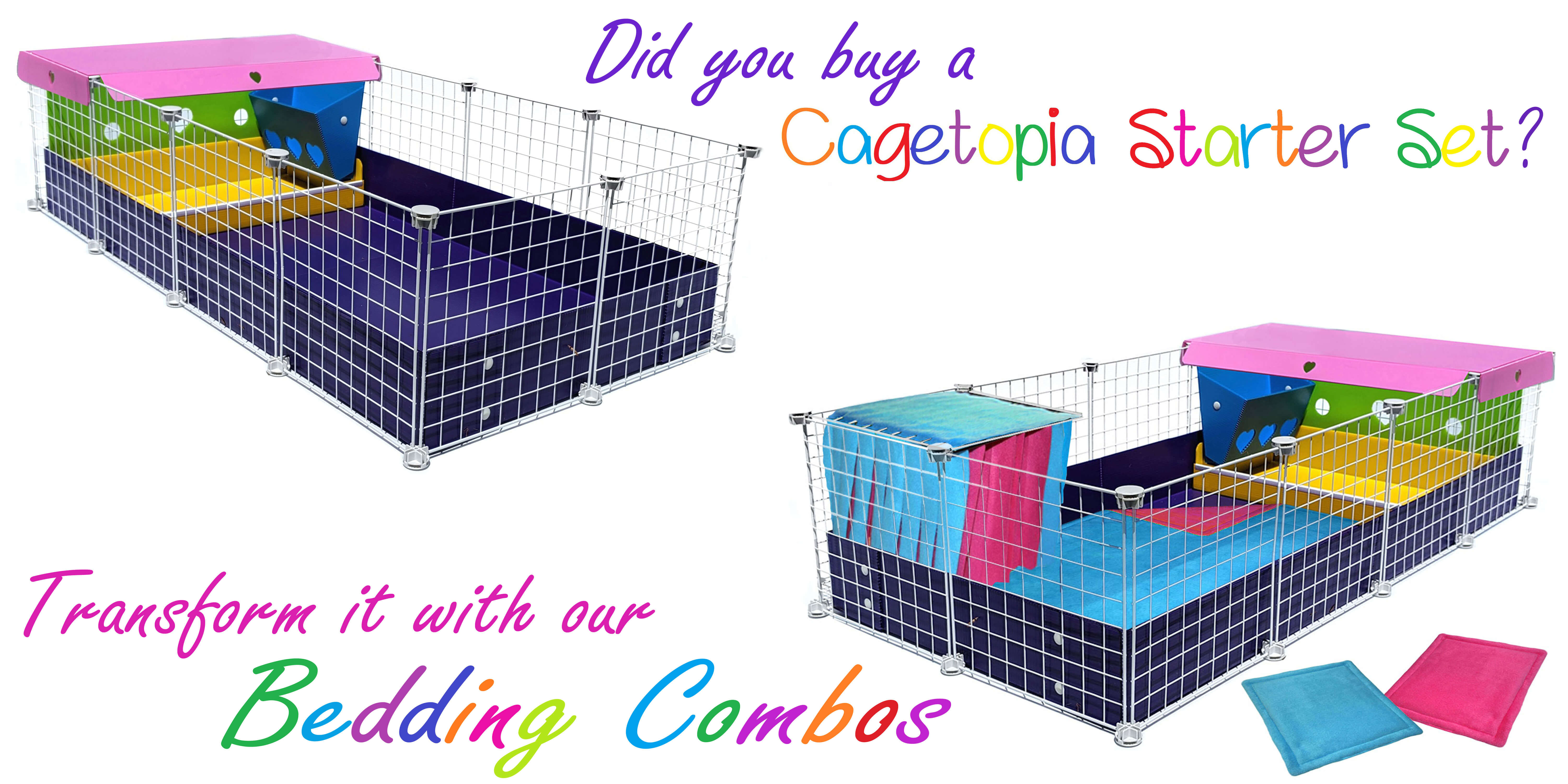 Fleece Bedding Combos for C&C 2x4 Cage Starter Kit
