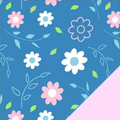 Blue Floral Fleece Fabric