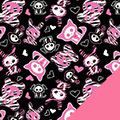Pink Skel Fleece Fabric