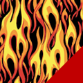 Red Hot Flames Fleece Fabric