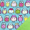 Sketched Owls Fleece Fabric