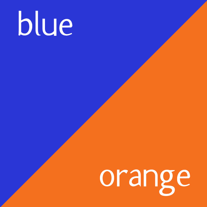 Blue and Orange Fleece Fabric Combo