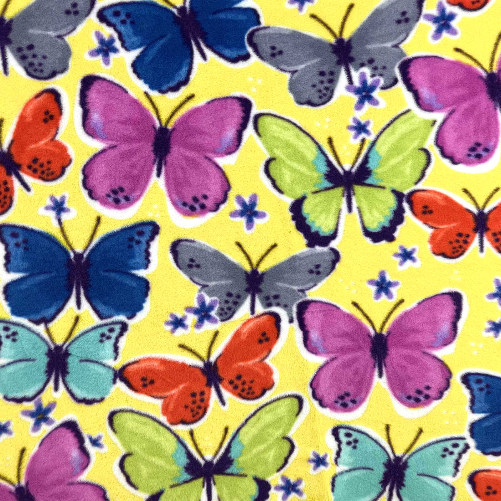 Butterflies Fleece Fabric (a)