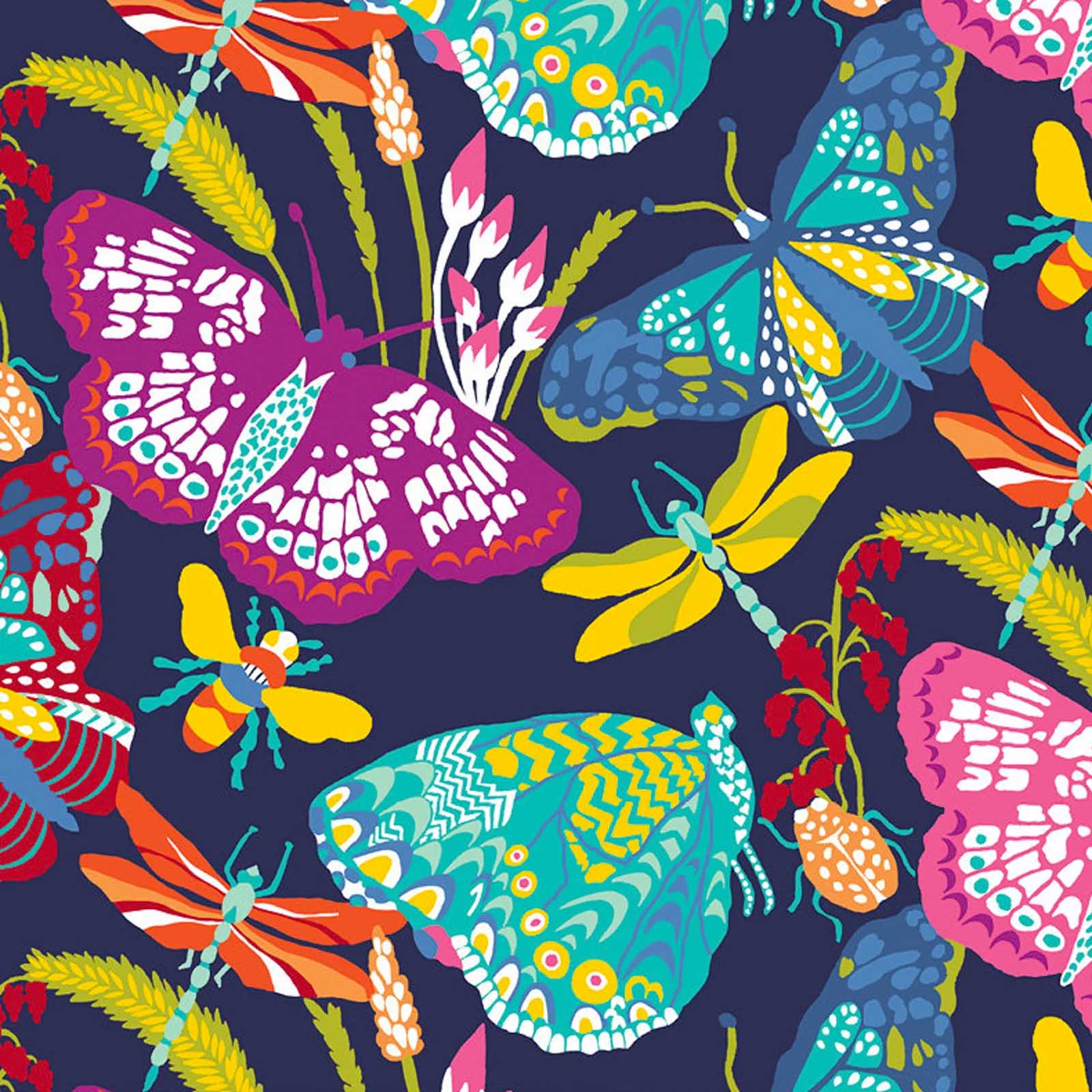 Butterflies and Dragonflies Fleece Fabric