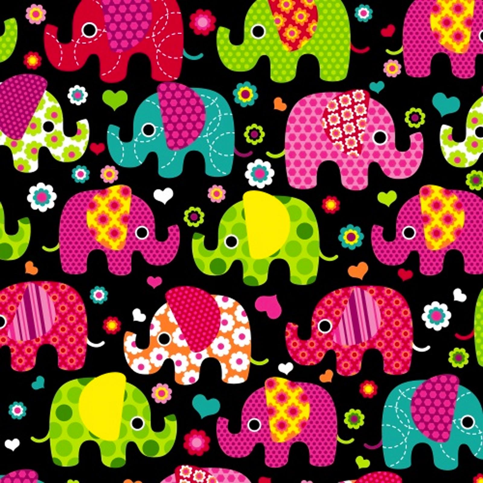 Elephants Fleece Fabric