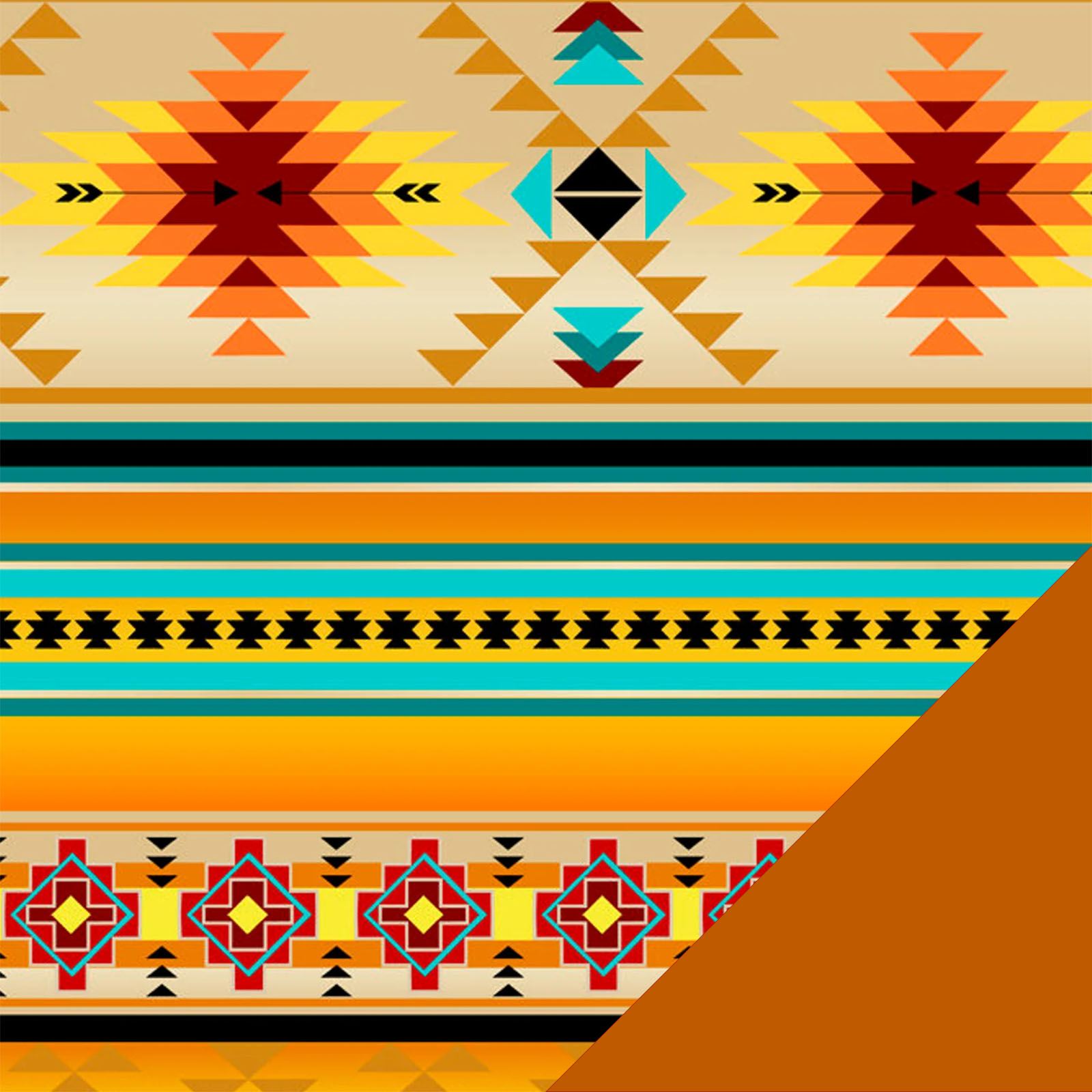 Aztec Fabric with Burnt Orange Solid
