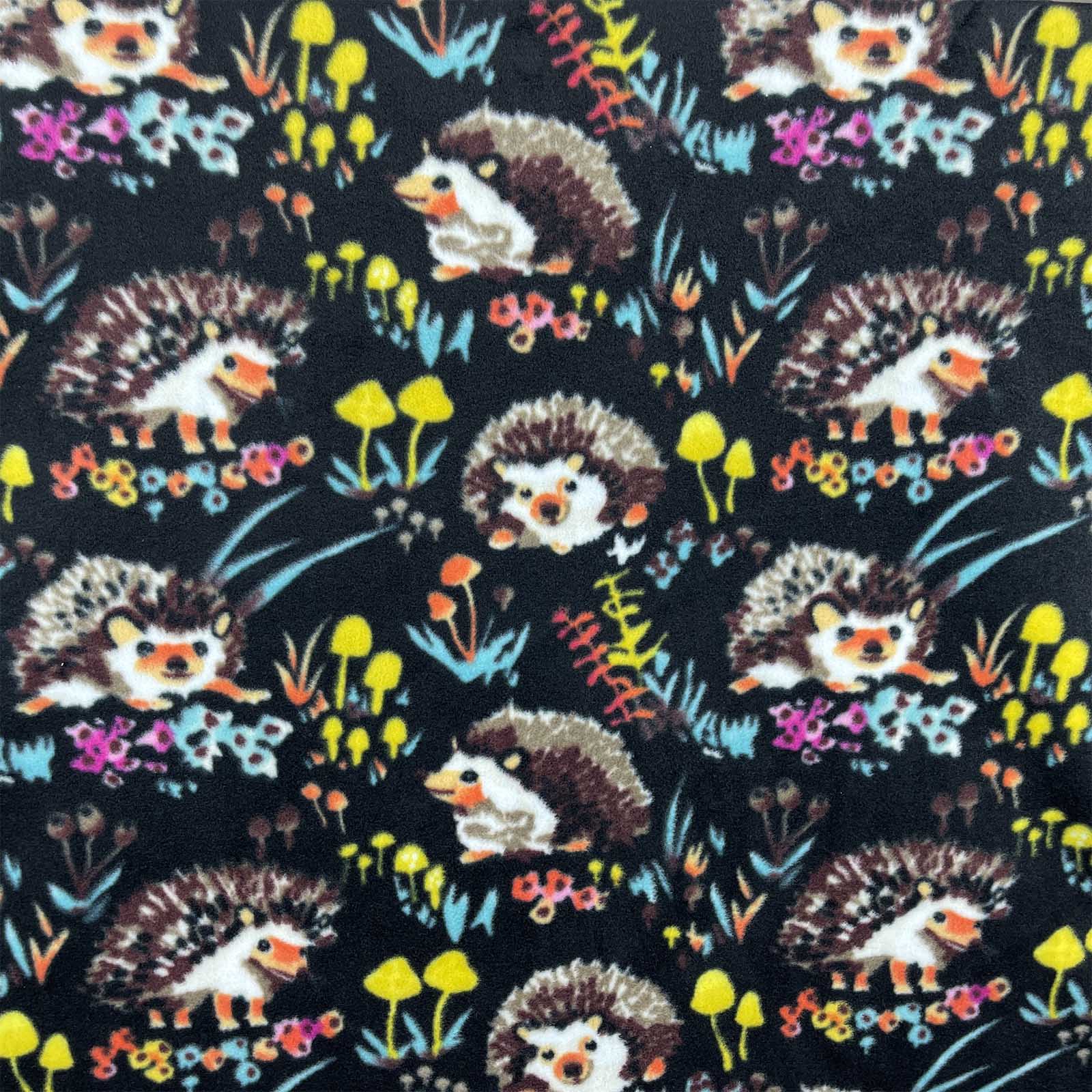 Hedgehog Meadow fleece fabric