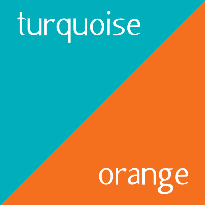 Turquoise and orange fleece fabric combo