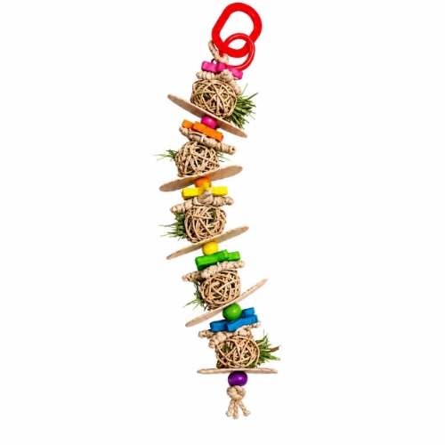 Cosmic Cruncher guinea pig toy, rabbit chew toy, hanging small pet toy, vine ball toy, guinea pig enrichment, small animal toy