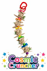 Cosmic Cruncher guinea pig toy, rabbit chew toy, hanging small pet toy, vine ball toy, guinea pig enrichment, small animal toy