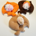 Fallen Leaf Plush bed showing cute piggy models, 3 colors