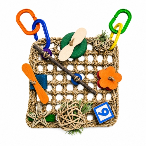 Playmat 2.0 guinea pig toy, guinea pig enrichment, guinea pig playmat, small pet enrichment toy, rabbit chew toy, guinea pig boredom breaker, seagrass playmat, small animal toy, guinea pig accessories, rabbit enrichment, pet forage toy, guinea pig cage toy