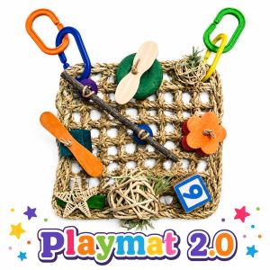 Playmat 2.0 guinea pig toy, guinea pig enrichment, guinea pig playmat, small pet enrichment toy, rabbit chew toy, guinea pig boredom breaker, seagrass playmat, small animal toy, guinea pig accessories, rabbit enrichment, pet forage toy, guinea pig cage toy