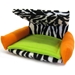 Flippin' Fun Futon! - Zebra with Orange Arms and Green Pad