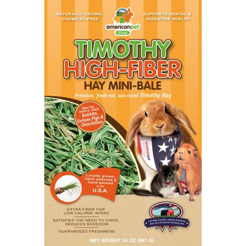 American Pet Diner, Timothy High Fiber Hay - 24 oz