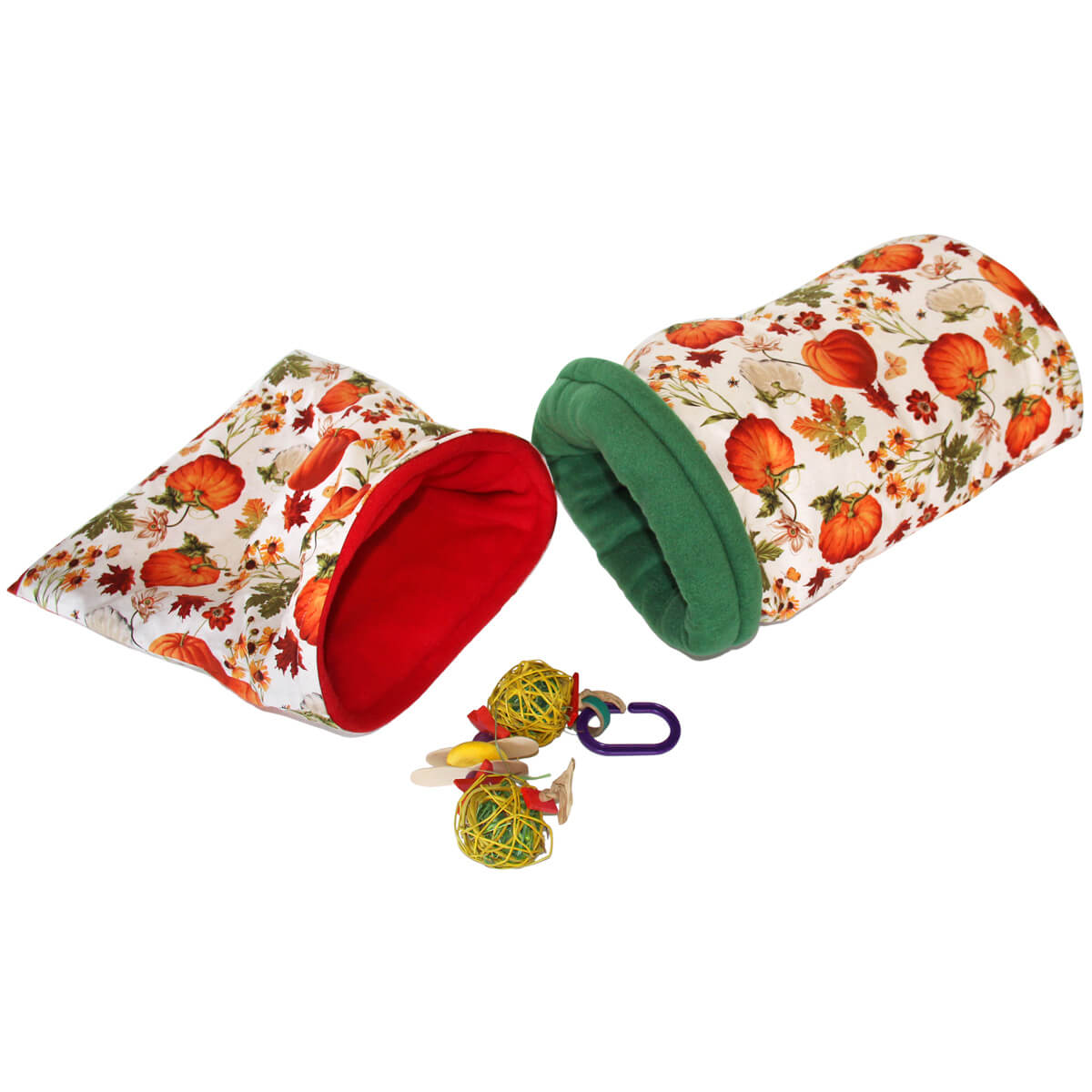 Small Pumpkin Harvest Bed and Toy Bundle for Guinea Pigs and Other Small Animals
