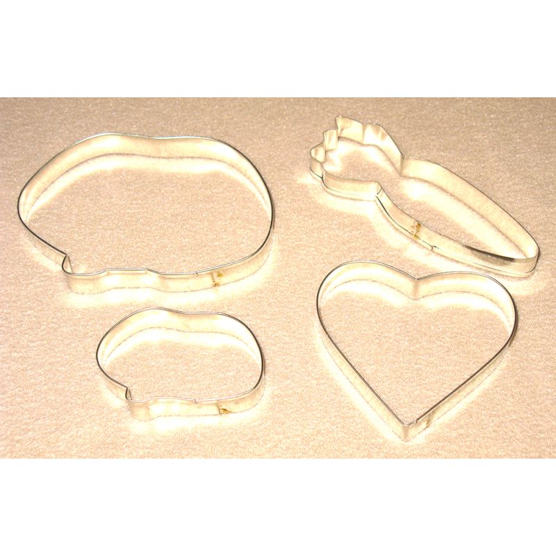 Guinea pig and baby and carrot and heart Cookie Cutters