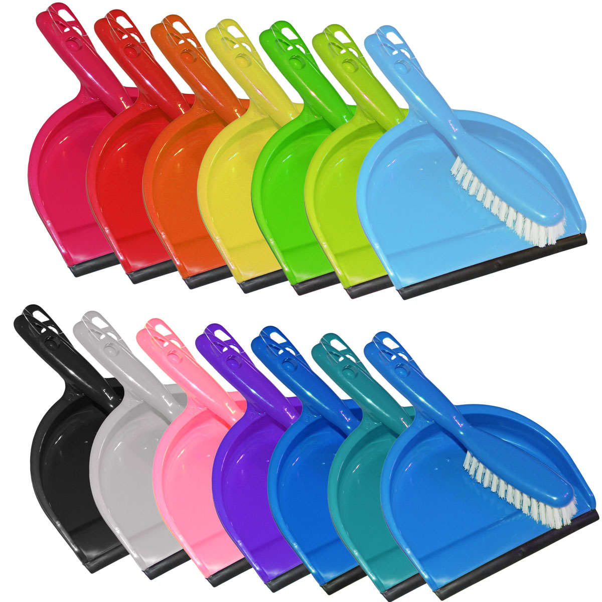 Dustpans and Broom in Assorted Colors