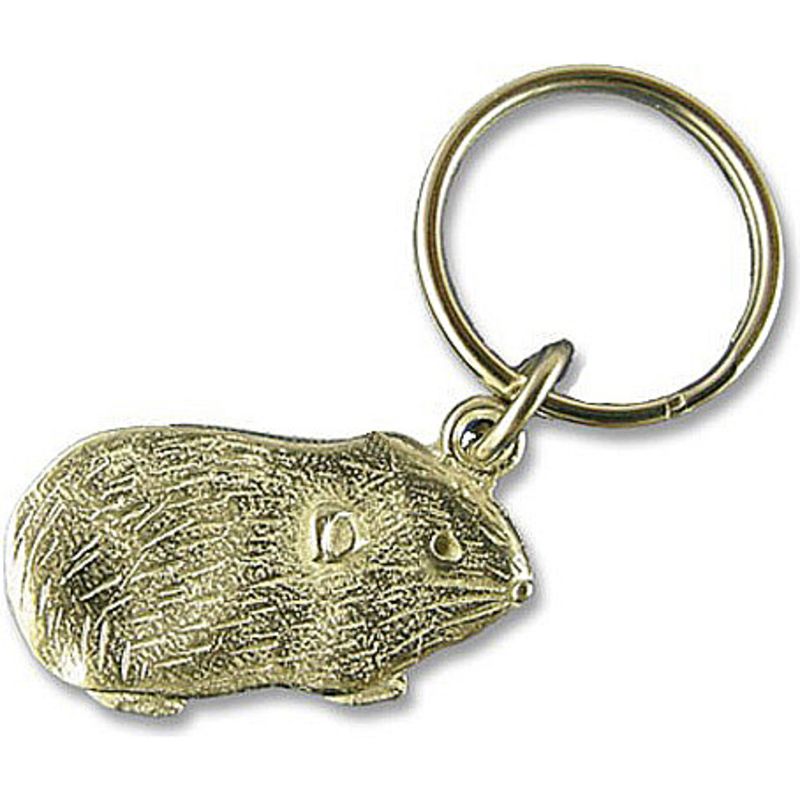 Guinea Pig Keychain in Pewter - Short-haired guinea pigs
