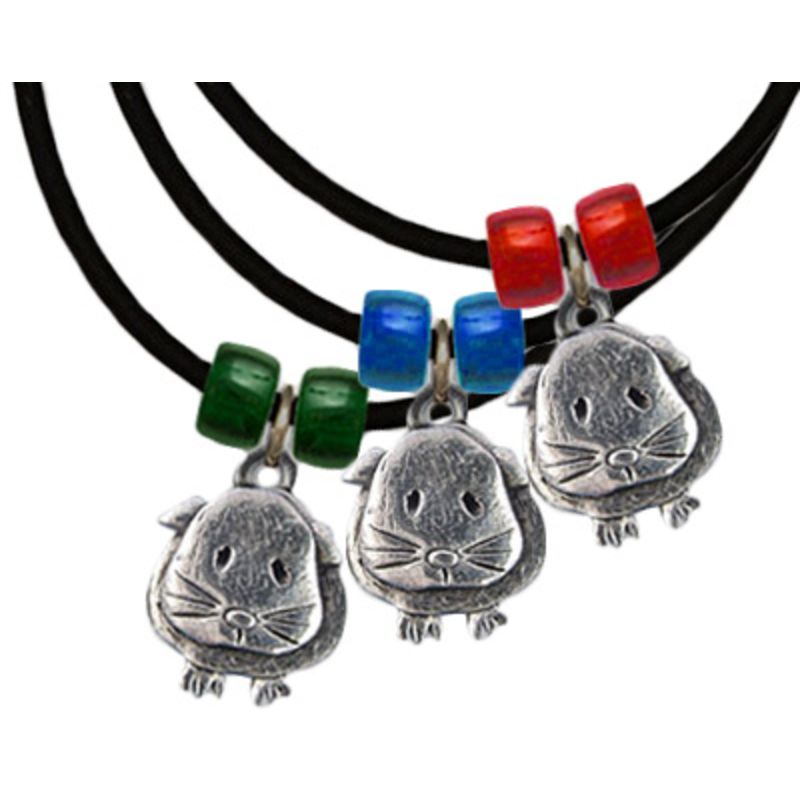 Guinea Pig Pewter Necklace of short-haired guinea pig in 3 colors