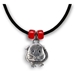 Guinea Pig Necklace in Pewter - Short-haired guinea pig with red beads
