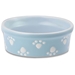 Large Pastel Paws stoneware pellet or food bowl for guinea pigs in blue.