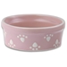 Large Pastel Paws stoneware pellet or food bowl for guinea pigs in pink.