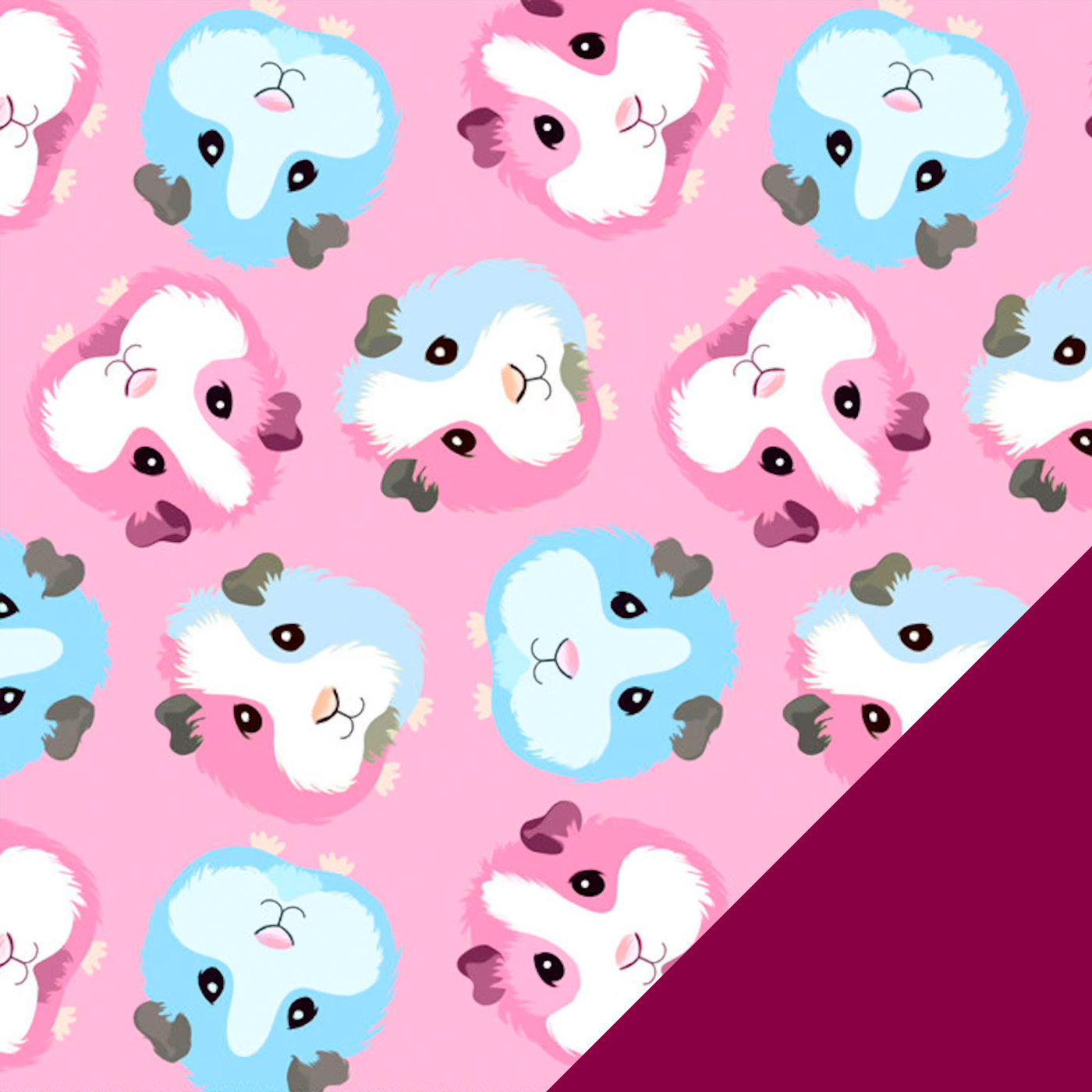 Piggies on Pink fleece with Burgandy
