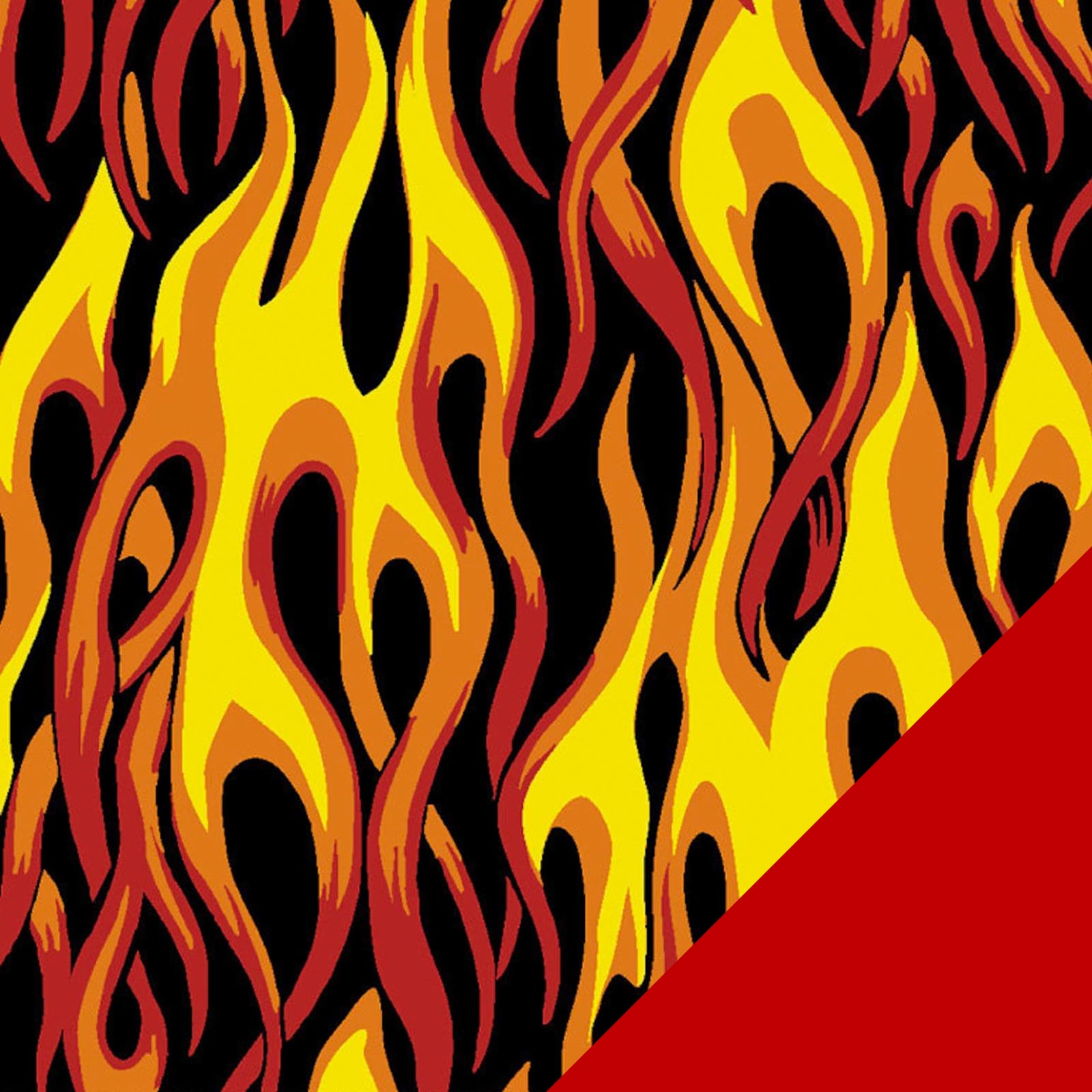 Red Hot Flames Fleece Fabric with Red